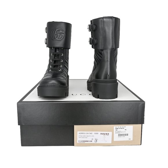 Gucci 628855 Women's Interlocking Gg Logo Matelasse Leather Ankle Boots - Picture 5 of 13